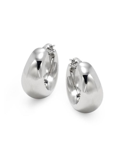 Saks Fifth Avenue Saks Fifth Avenue Sterling Silver Oval Hoop Earrings in  Metallic | Lyst Canada