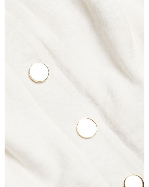 Ramy Brook White Gabi Button-Front Crop Top