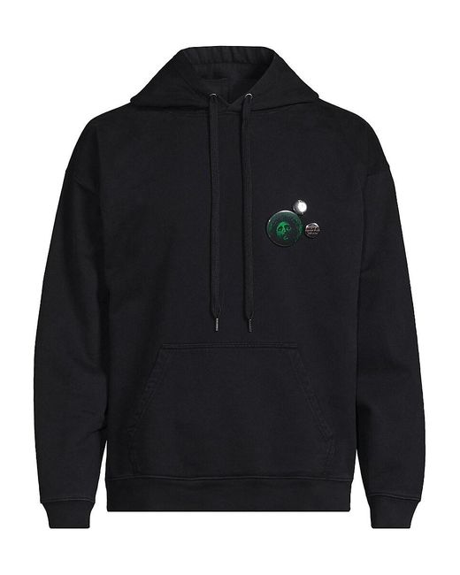 Second/Layer Black Vintage Wash Cotton Fleece Hoodie for men