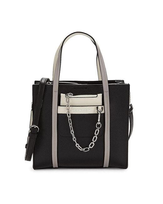 Calvin Klein Black Mini Anya Tote With Pouch