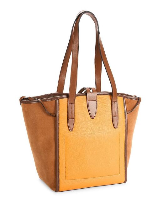 Furla Brown Leather & Suede Tote