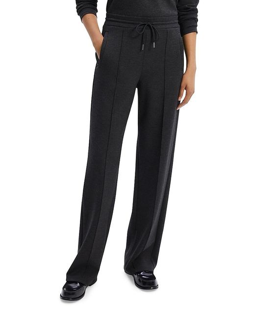 Theory Black Knit Drawstring Straight Sweatpants