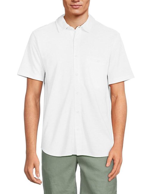 Saks Fifth Avenue White 'Short Sleeve Shirt for men