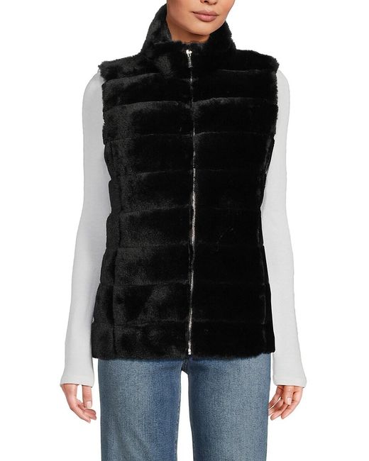 Calvin Klein Black Faux Fur Vest