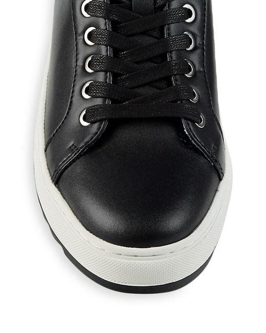 Karl Lagerfeld White Sawtooth Leather Sneakers for men