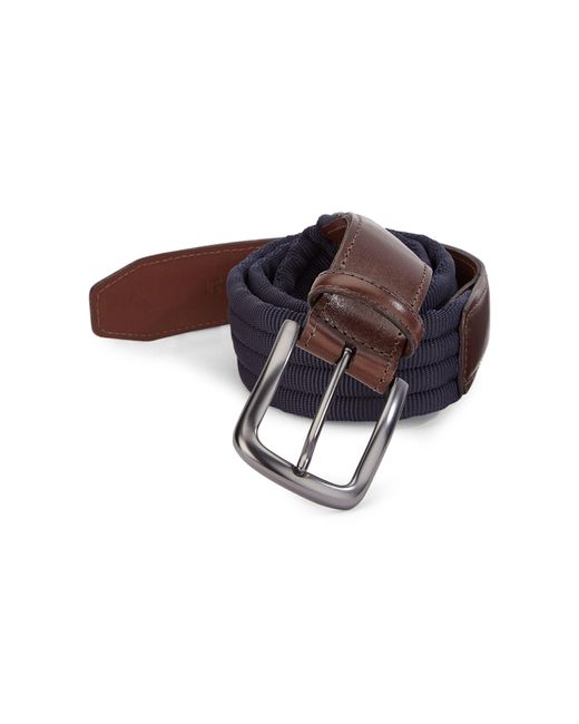 Saks Fifth Avenue Leather Collection Quadruple Tubular Belt in Navy (Blue) for Men - Save 13% - Lyst