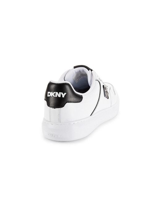 DKNY Black Low Top Leather Sneakers for men