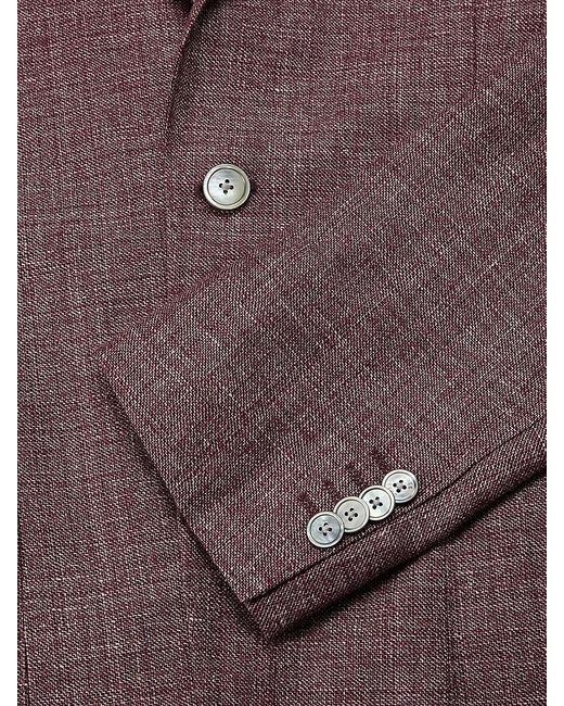 Boss Purple C Hanry Textured Linen Blend Blazer for men