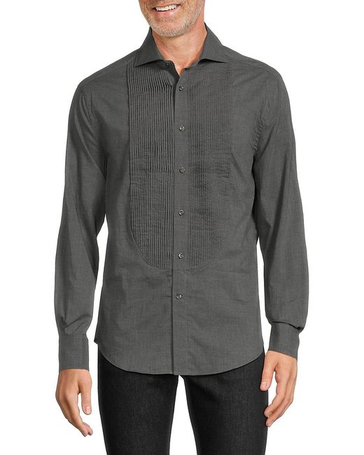 Brunello Cucinelli Gray 'Slim Fit French Cuff Shirt for men