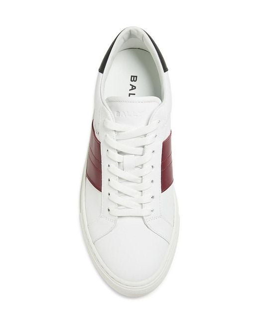Bally Pink Logo Low-Top Leather Sneakers for men