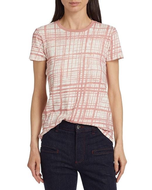 ATM Red Crosshatch Schoolboy Slub Cotton T-Shirt