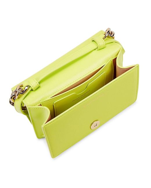 Alexander McQueen Yellow Knuckle Leather Crossbody Bag