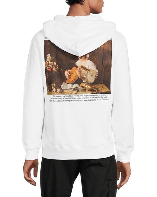 Off-White c/o Virgil Abloh White Caravag Lute Graphic Slim Hoodie for men