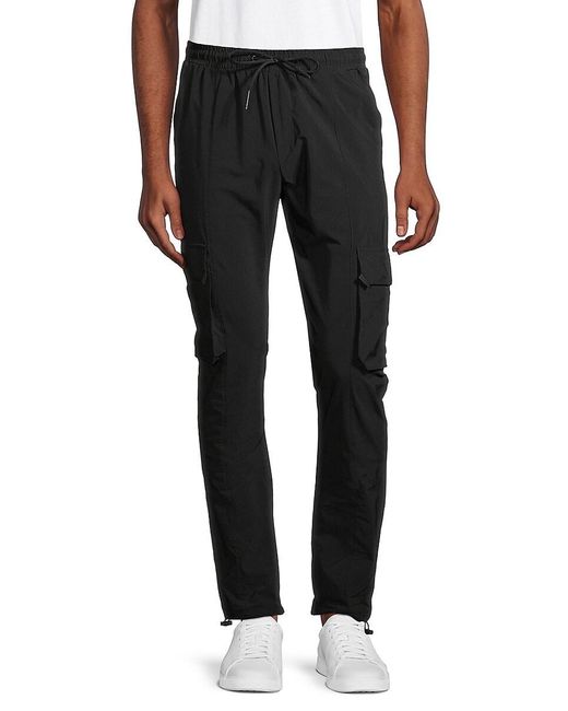 American Stitch Synthetic Drawstring Cargo Pants in Black for Men | Lyst