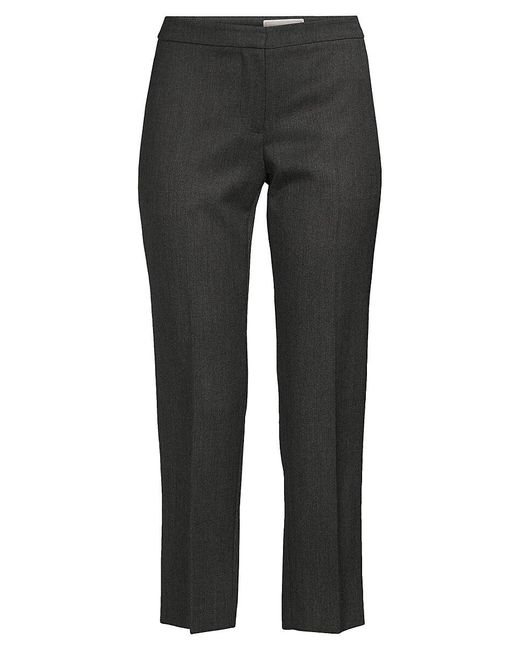 Alexander McQueen Black Flat Front Cropped Wool Pants