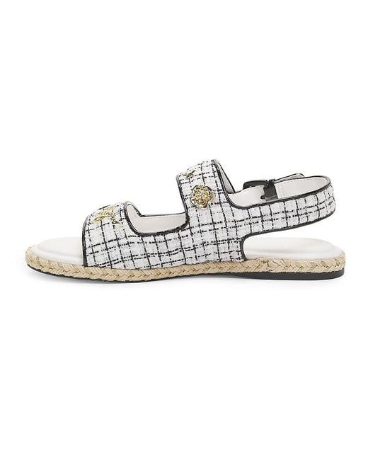 Karl Lagerfeld Multicolor Charlay Logo Tweed Sandals