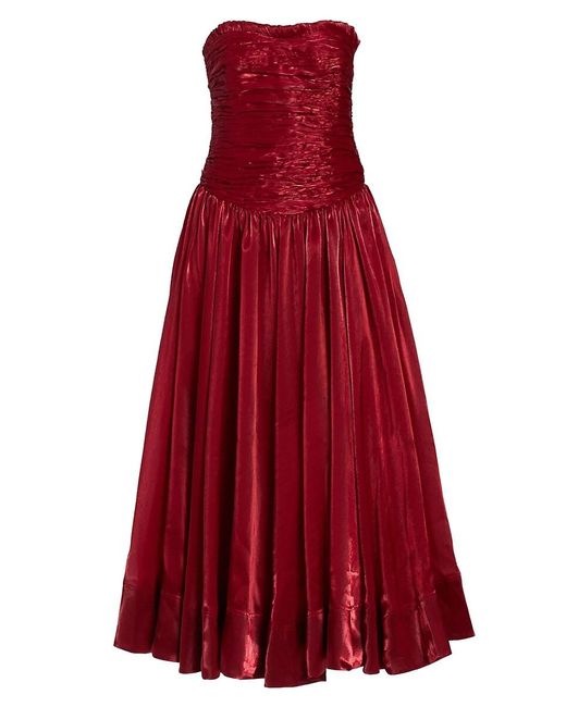 Aje. Red Regent Drop Waist Midi Dress