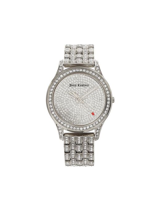 Juicy Couture Metallic Silvertone & Swarovski Crystal Bracelet Watch