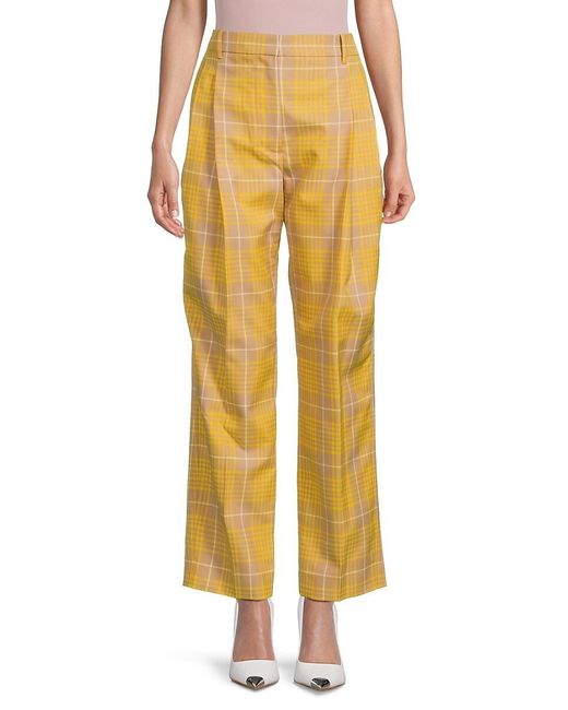 3.1 Phillip Lim Yellow Plaid Straight Pants