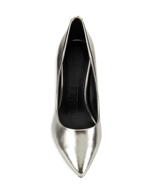 Karl Lagerfeld Glora 76Mm Metallic Pumps