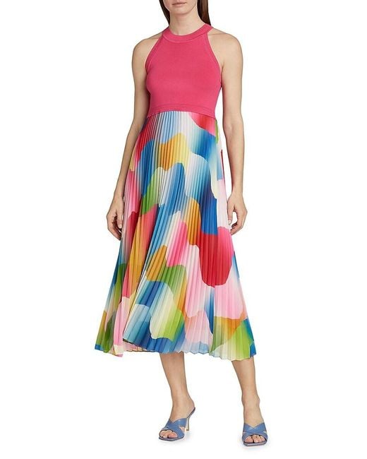 Tahari Red The Mave Daydream Haze Dress