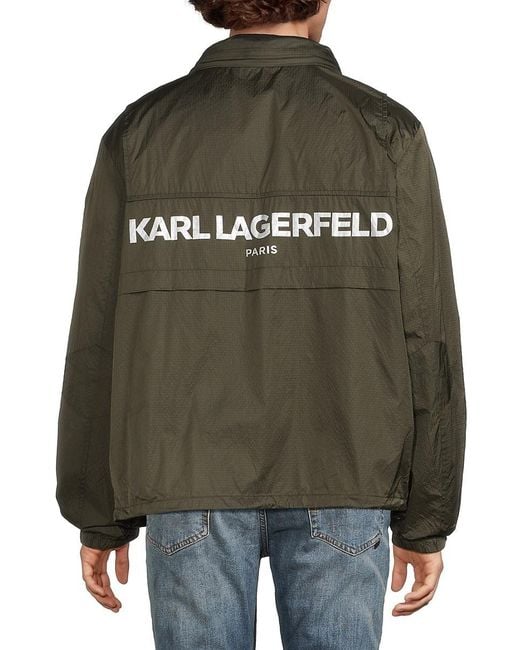 Karl Lagerfeld Green Logo Jacket for men