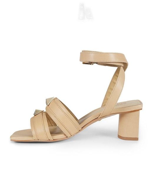 SCHUTZ SHOES Metallic Kyrie 65Mm Studded Block Sandals