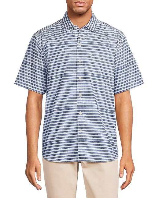 Tommy Bahama Blue Feel The Warmth Striped Shirt for men