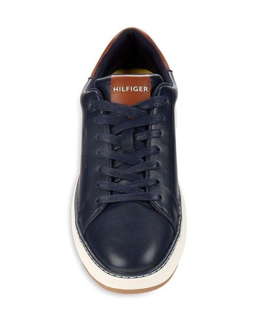 Tommy Hilfiger Logo Round Toe Sneakers in Blue for Men