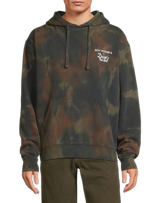 Roy Roger's x Dave's New York Gray Tie-Dye Cotton-Blend Hoodie for men