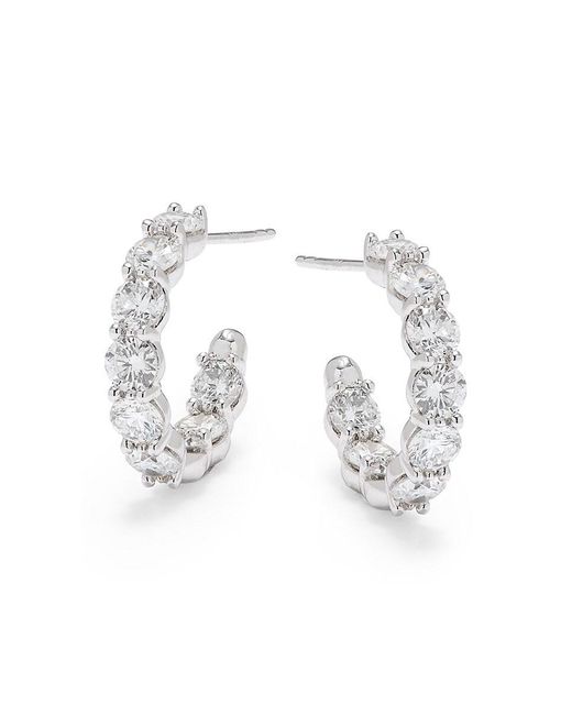Saks Fifth Avenue 14k White Gold & 2 Tcw Lab Grown Diamond Huggie Earrings