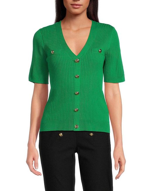 Nanette Lepore Green Elbow Sleeve Sweater