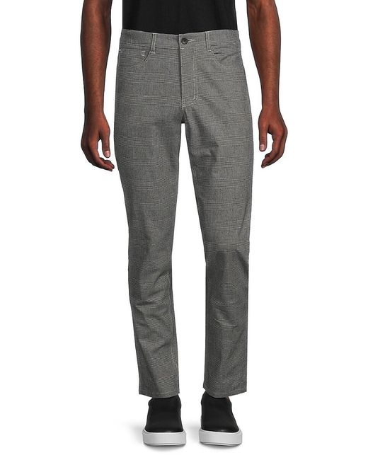 Ben Sherman Gray Glen Slim Fit Plaid Pants for men