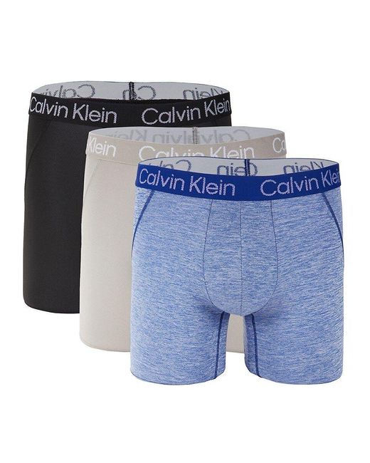 Calvin Klein 3-pack Sport Mesh Boxer Briefs in Blue for Men | Lyst