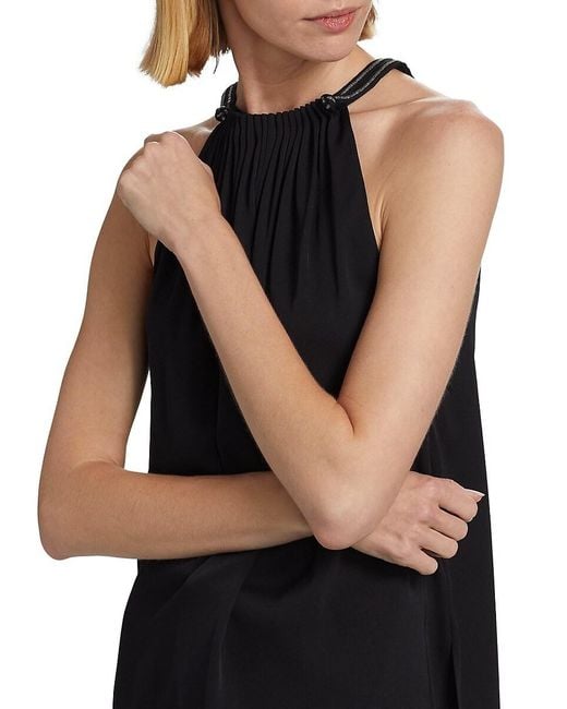 Kobi Halperin Black Astrid Silk Halterneck Blouse