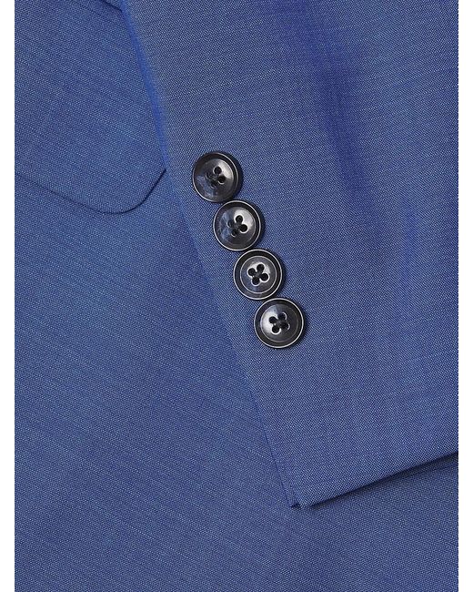 Tallia Blue Peak Lapel Wool Blend Slim Fit Suit for men