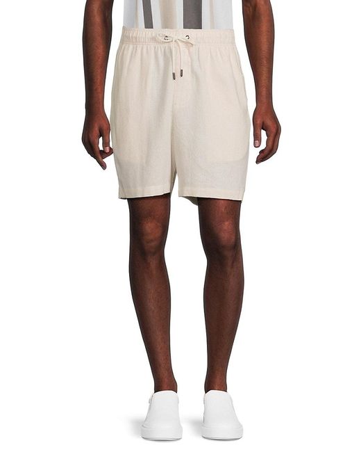 Onia Natural Drawstring Linen Blend Shorts for men