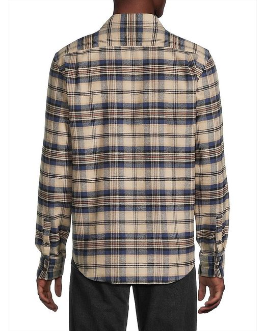 Vince Gray Hasley Plaid Button-Front Shirt for men