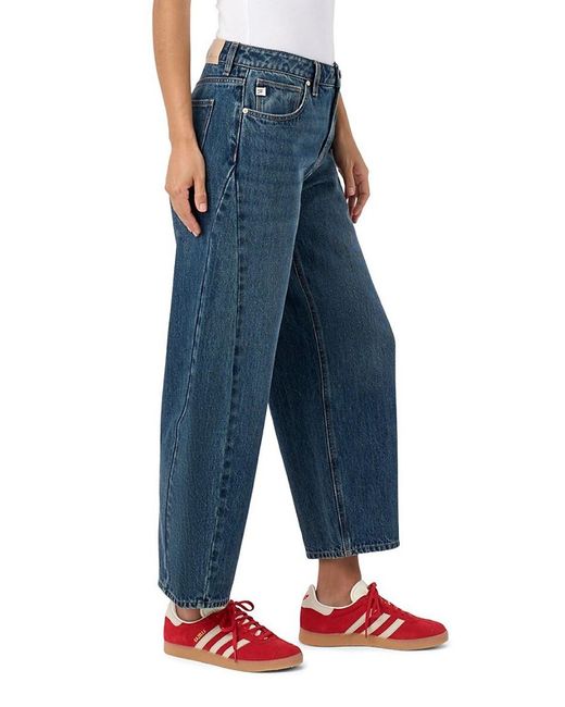 Seven7 Blue Barrel-Leg High-Rise Jeans