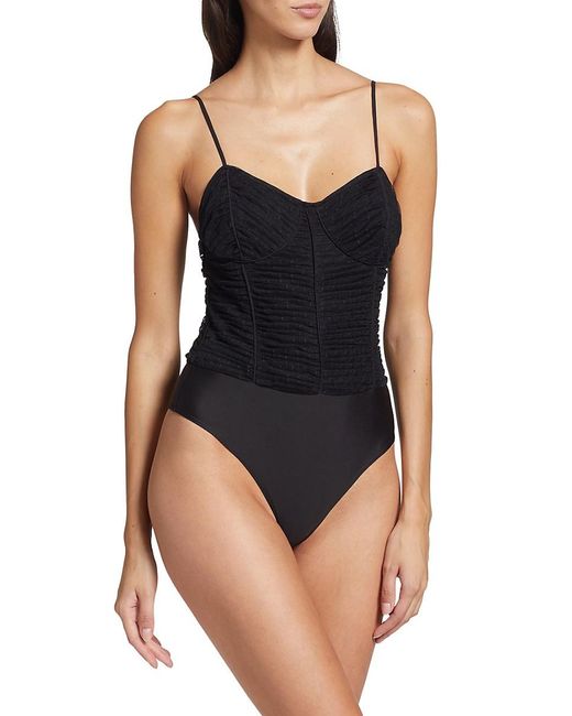 Cami NYC Blue Nicole Ruched Bodysuit