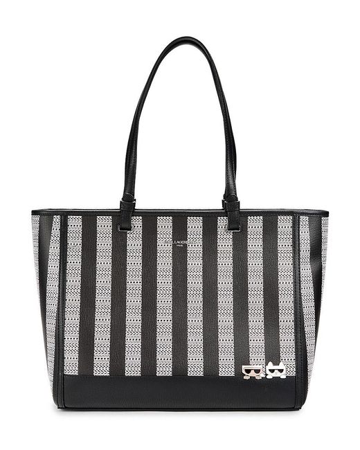 Karl Lagerfeld Maybelle Logo Striped Tote in Black Lyst UK