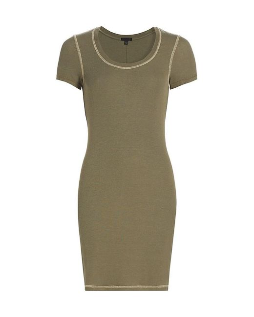 ATM Green Rib-Knit Body-Con Minidress