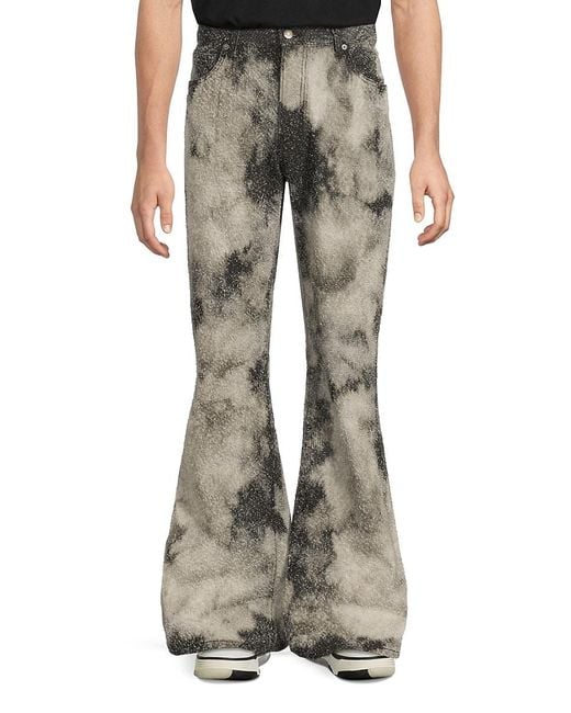 Cout de la Liberte Multicolor Jimmy Flared Cotton Tie-Dye Jeans for men
