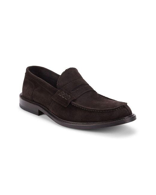 To Boot New York Yale Suede Penny Loafers in Black for Men | Lyst