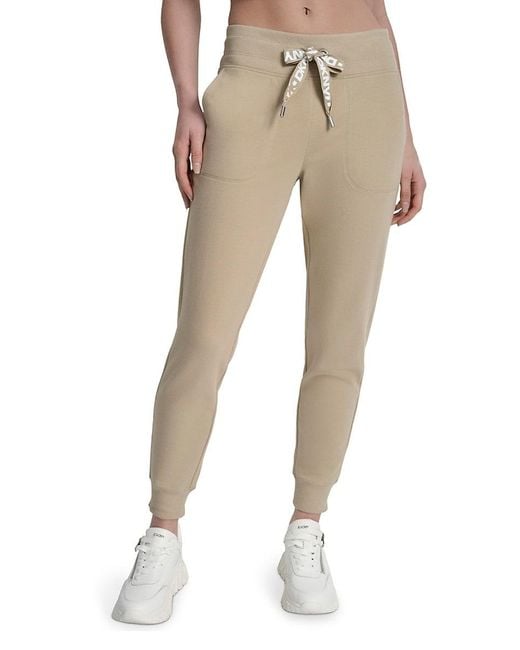 DKNY Women's Natural Logo Drawstring Jogger Pants