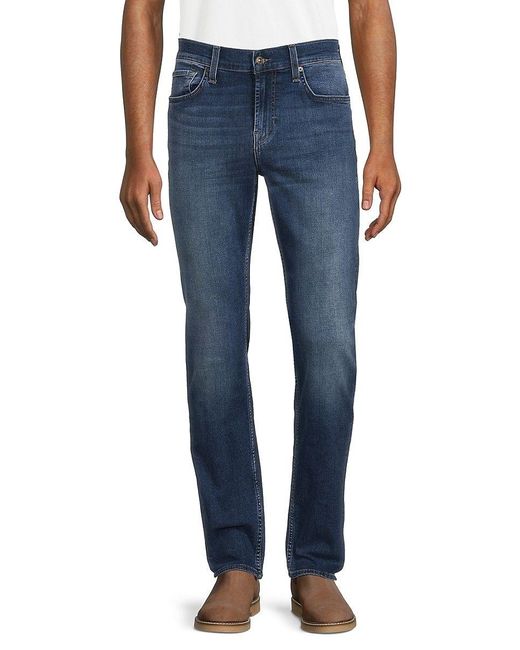 7 For All Mankind Slimmy squiggle Slim Straight Fit Jeans in Blue for Men |  Lyst
