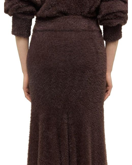 Helmut Lang Brown Grunge Eyelash Maxi Skirt