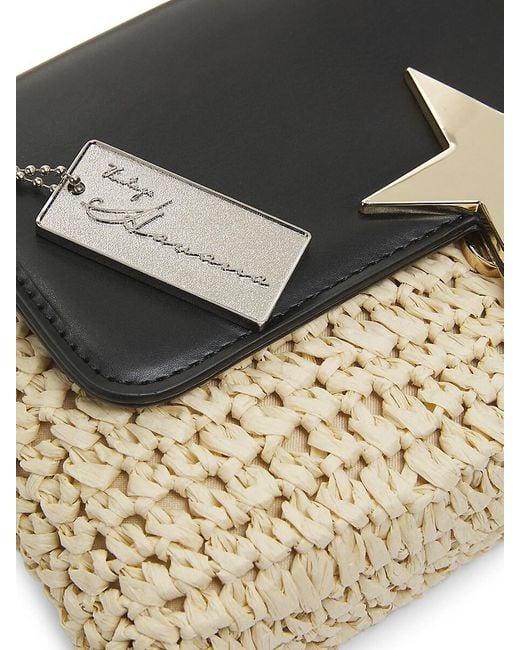 Vintage Havana Black Capri Raffia Shoulder Bag