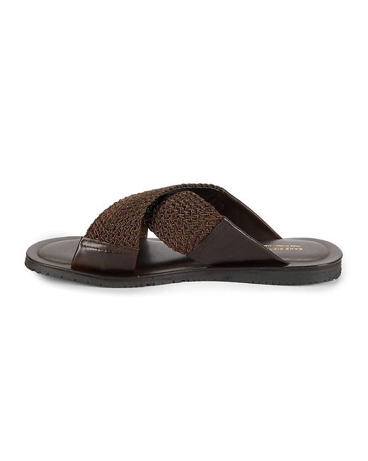 Saks Fifth Avenue Brown Braided Open Toe Sandals for men
