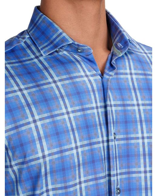 Garnet Blue Plaid Shirt for men